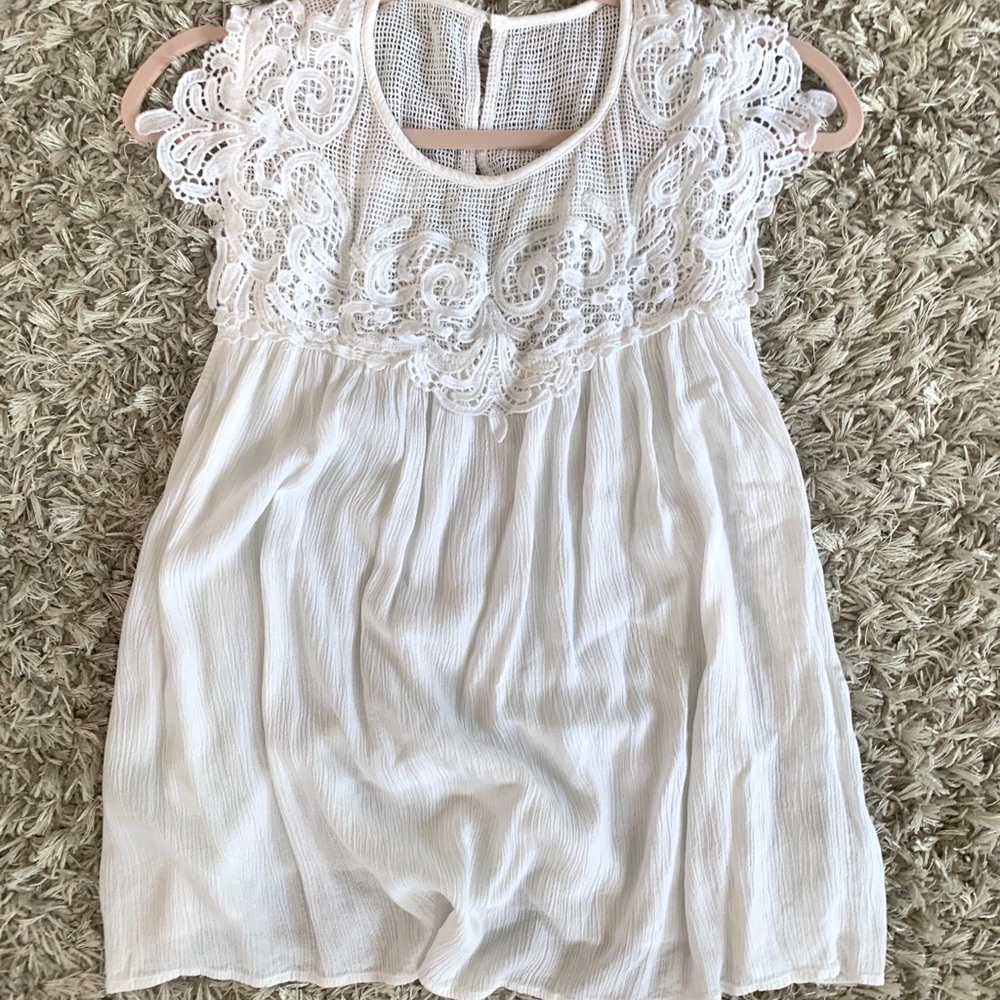 Abercrombie knit crochet babydoll tank cami m